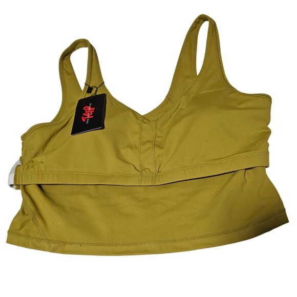 The Gym People Gold Sports Bra Womens Size Large Tank Top Padded Support Workout - Picture 4 of 8